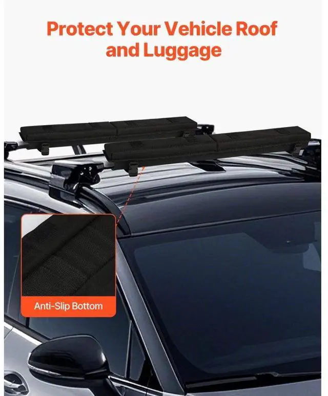 Alt view image 5 of 7 - VEVOR Roof Rack Pads for Crossbar 176lbs Load Capacity for Kayak Canoe Surfboard
