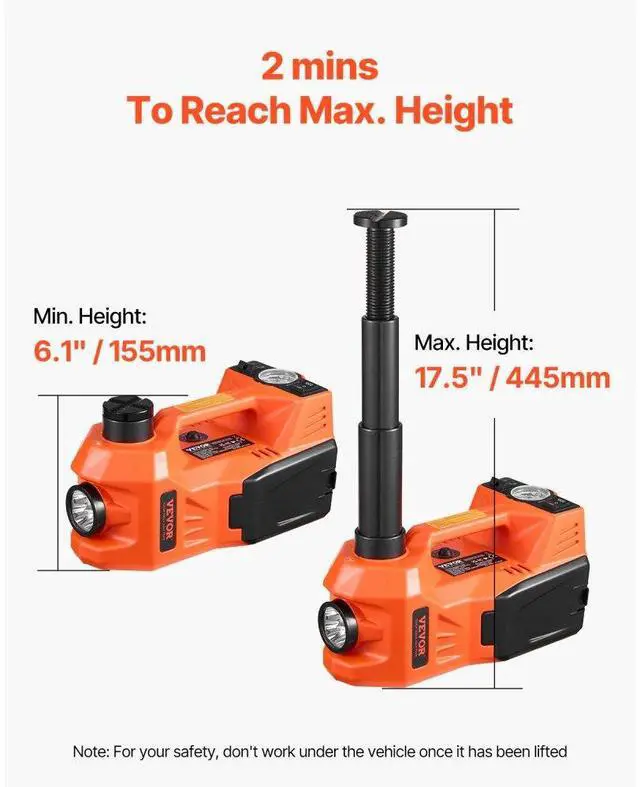 Alt view image 3 of 7 - VEVOR Electric Car Jack 5 Tons /11000 lbs Jack kit with Electric Impact Wrench