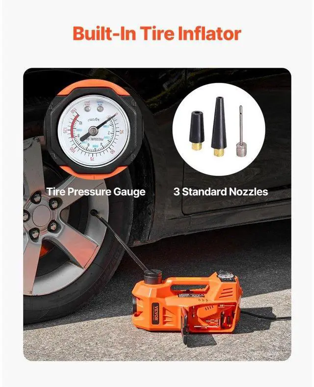 Alt view image 4 of 7 - VEVOR Electric Car Jack 5 Tons /11000 lbs Jack kit with Electric Impact Wrench