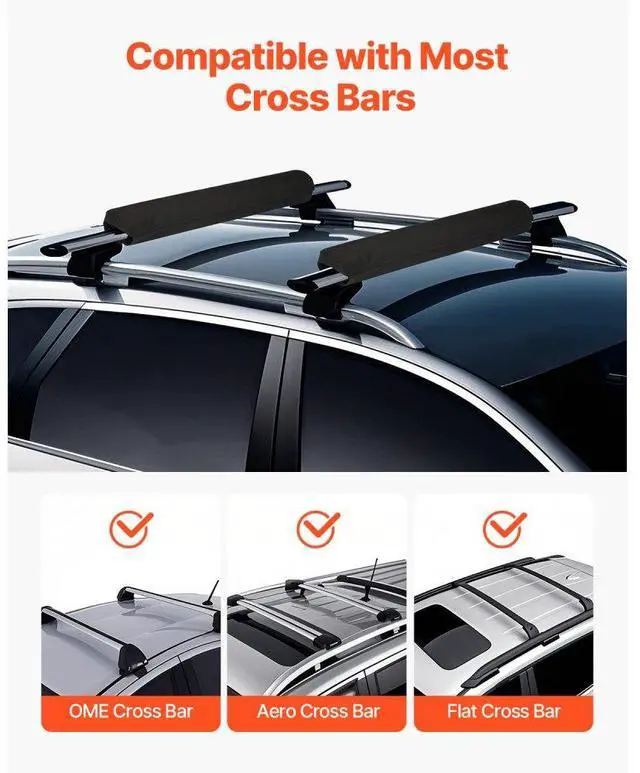 Alt view image 2 of 7 - Roof Rack Pads for Crossbar 88lbs Load Capacity for Kayak Canoe Surfboard