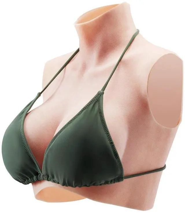 Main image of VEVOR Silicone Breastplate C-Cup High Neckline Fake Breasts for Cosplay Drag Queen