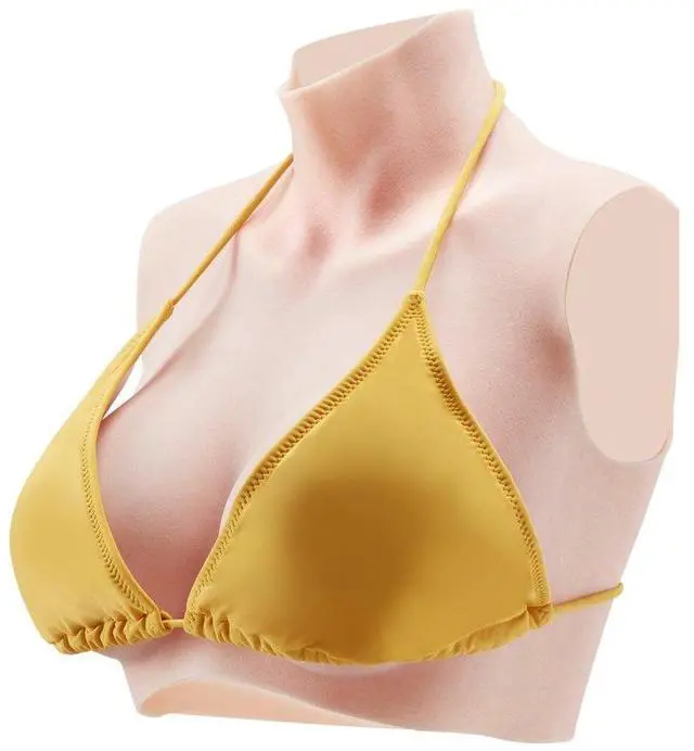 Main image of VEVOR Silicone Breastplate D-Cup High Neckline Fake Breasts for Cosplay Drag Queen