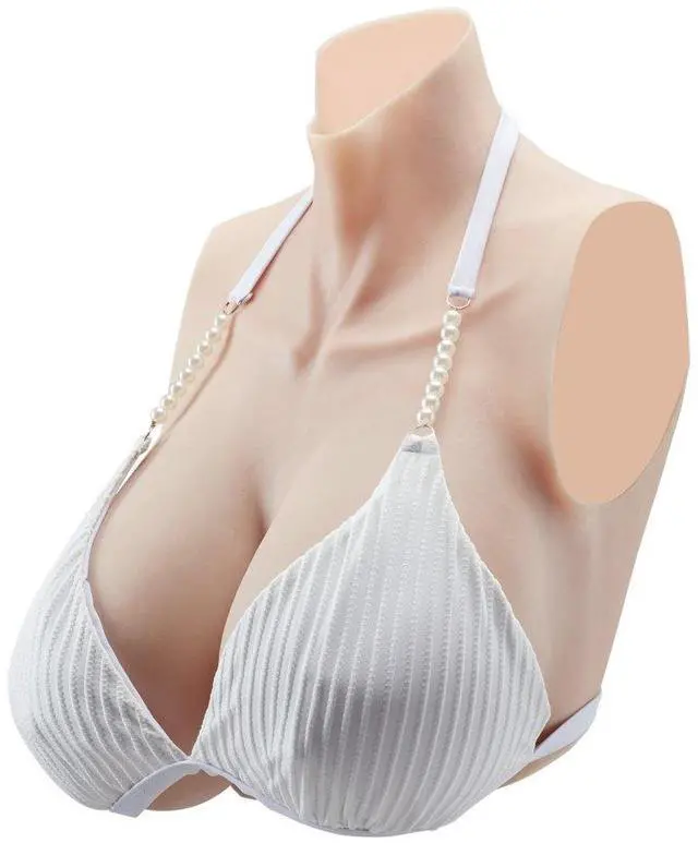Main image of VEVOR Silicone Breastplate H-Cup High Neckline Fake Breasts for Cosplay Drag Queen