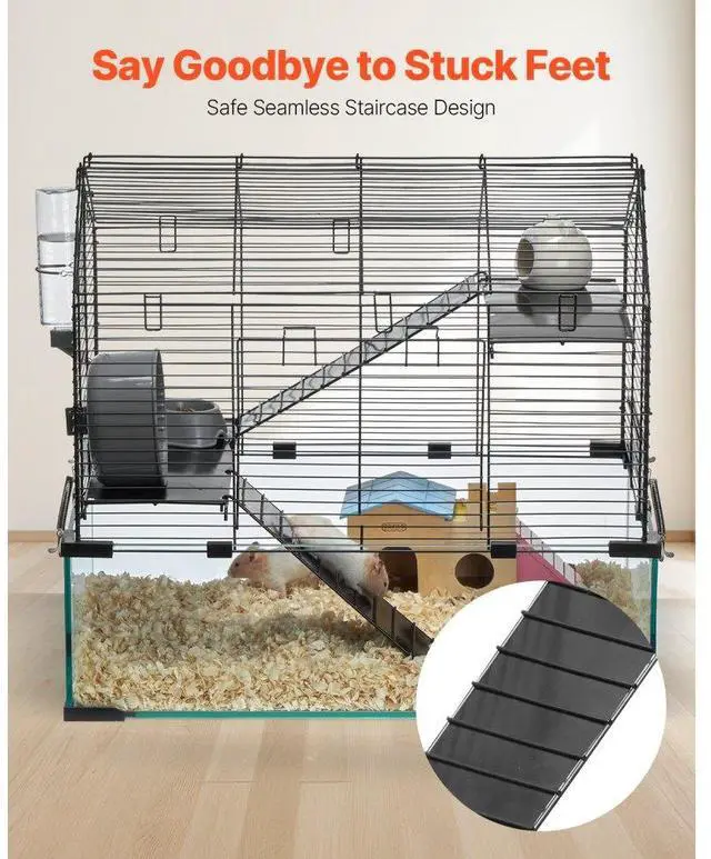 Alt view image 5 of 7 - VEVOR Wire Hamster Cage Habitat 22.8in Pet Rodent Gerbil Mice Small Animal House