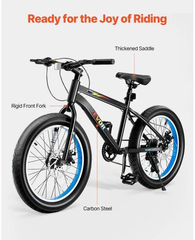 Alt view image 2 of 7 - 20" Mountain Bike MTB Bicycle Shimano 7 Speed Carbon Steel Dual Disc Brakes