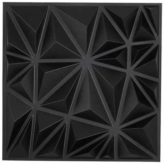 Main image of VEVOR 3D Wall Panels 33-Pack 11.81 x 11.81'' PVC 32 Sq.Ft Coverage Diamond Matte Black