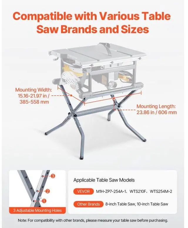 Alt view image 2 of 7 - VEVOR Table Saw Folding Stand 350 lbs Load Capacity Portable Foldable Table Saw Stand
