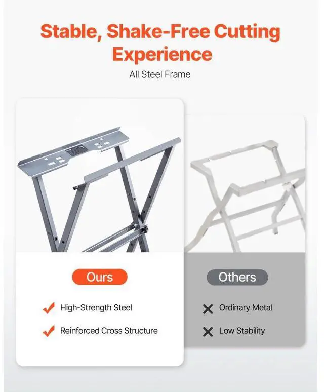 Alt view image 3 of 7 - VEVOR Table Saw Folding Stand 350 lbs Load Capacity Portable Foldable Table Saw Stand