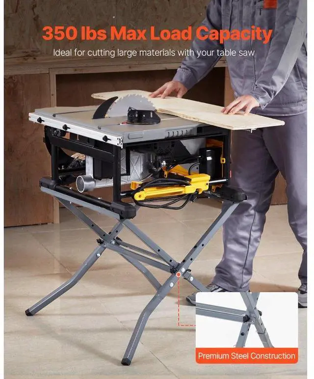 Alt view image 4 of 7 - VEVOR Table Saw Folding Stand 350 lbs Load Capacity Portable Foldable Table Saw Stand