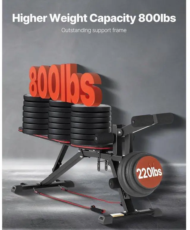 Alt view image 2 of 7 - VEVOR Weight Bench Sit up Bench for Home Gym Strength Training Workout Adjustable