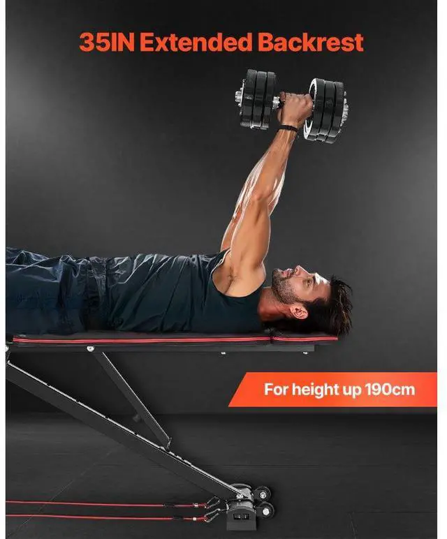 Alt view image 3 of 7 - VEVOR Weight Bench Sit up Bench for Home Gym Strength Training Workout Adjustable