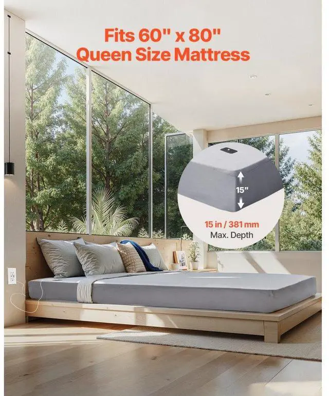 Alt view image 5 of 7 - VEVOR Grounding Sheets Queen Size 90% Cotton + 10% Silver Fiber Earthing Fitted Sheets