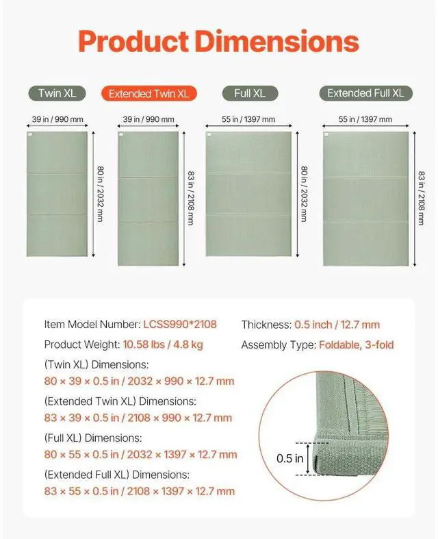 Alt view image 2 of 7 - VEVOR Japanese Tatami Mat, Extended Twin XL - 39'' x 83'' Foldable Tatami Mattress, 100% Rush Grass, Japanese Floor Mattress with Non-Slip Backing & Fresh Scent, Tatami for Sleeping, Meditation, Yoga