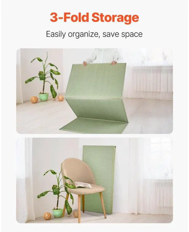 Alt view image 6 of 7 - VEVOR Japanese Tatami Mat, Extended Twin XL - 39'' x 83'' Foldable Tatami Mattress, 100% Rush Grass, Japanese Floor Mattress with Non-Slip Backing & Fresh Scent, Tatami for Sleeping, Meditation, Yoga