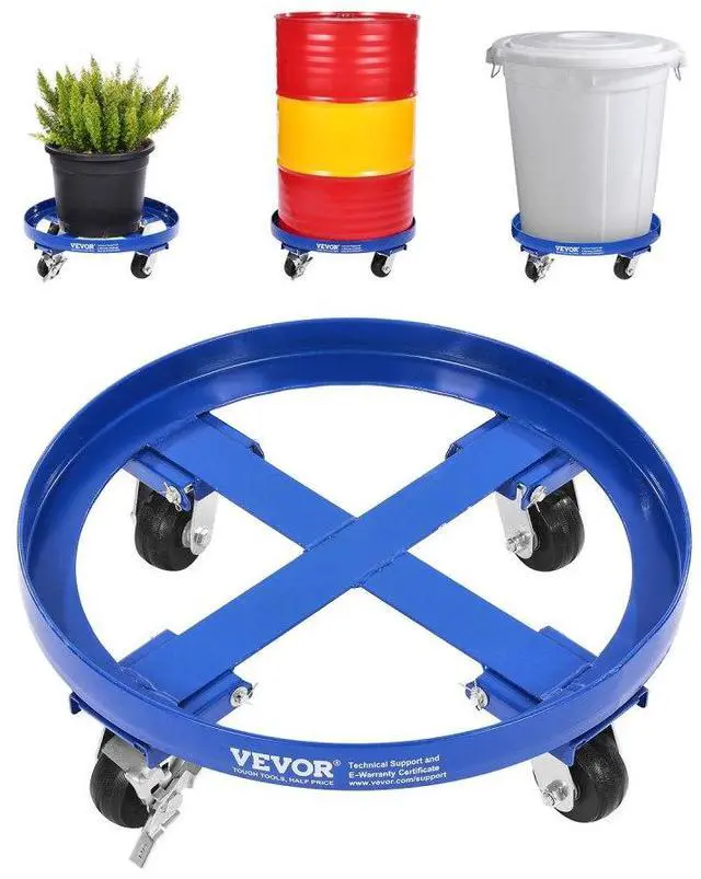 Main image of VEVOR 55 Gallon Drum Dolly 2000 lbs Barrel Dolly Cart Drum Caddy 4 Caster Wheels