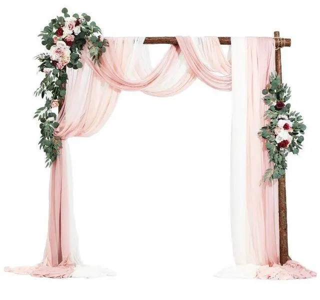 Main image of VEVOR Artificial Wedding Arch Flowers Kit (Pack of 5) with 33Ft Wedding Arch Draping Fabric,Arch Flowers for Wedding Ceremony and Reception Backdrop Wedding Decoration (Light Pink)