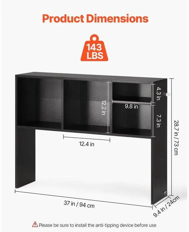 Alt view image 3 of 14 - VEVOR Desktop Bookshelf Black Desktop Storage Organizer 1-Tier for Office & Home