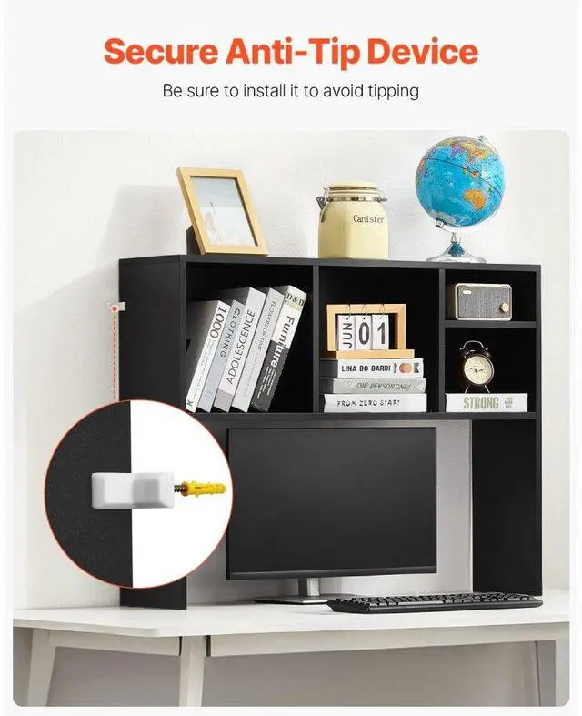 Alt view image 6 of 14 - VEVOR Desktop Bookshelf Black Desktop Storage Organizer 1-Tier for Office & Home