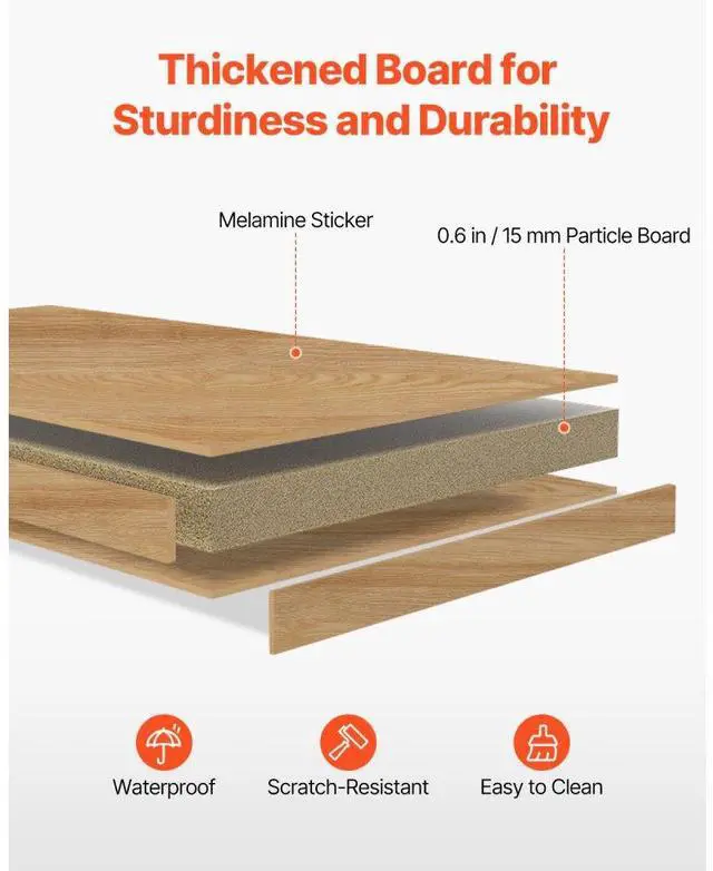 Alt view image 4 of 14 - VEVOR Desktop Bookshelf Wood Desktop Storage Organizer 2-Tier for Office & Home