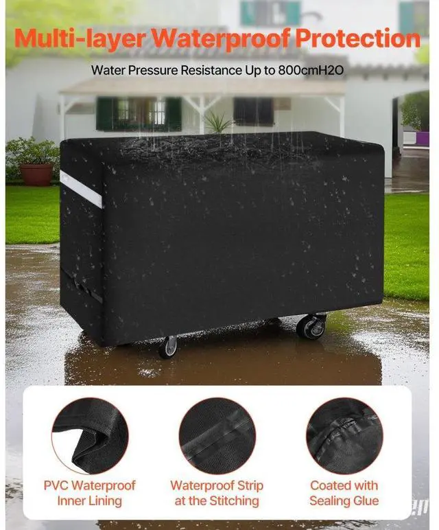 Alt view image 3 of 7 - VEVOR 66 inch Grill Cover Heavy Duty BBQ Gas Grill Cover Outdoor Barbecue Waterproof