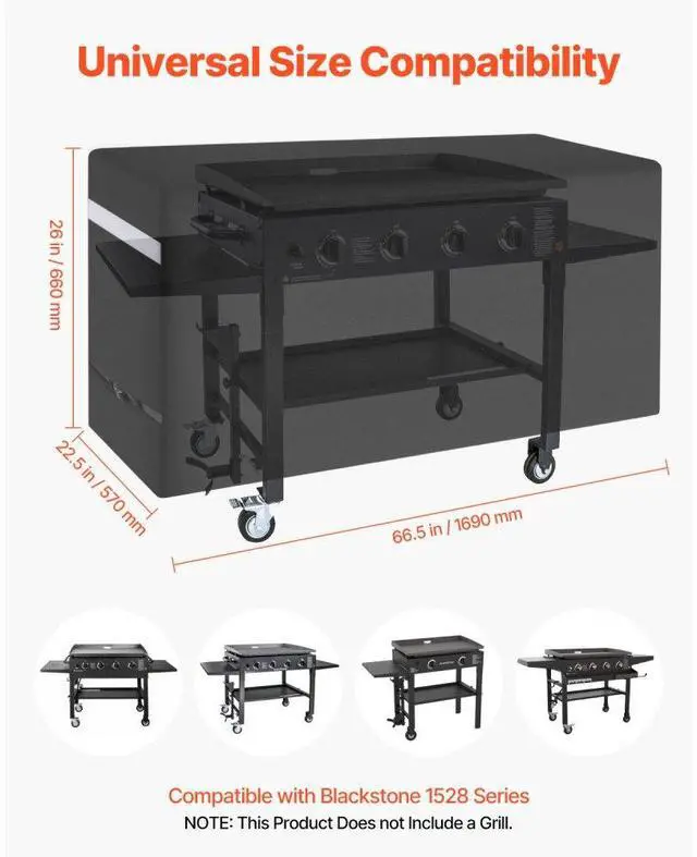 Alt view image 4 of 7 - VEVOR 66 inch Grill Cover Heavy Duty BBQ Gas Grill Cover Outdoor Barbecue Waterproof