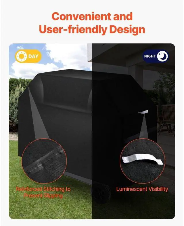Alt view image 5 of 7 - VEVOR 65 inch Grill Cover Heavy Duty BBQ Gas Grill Cover Outdoor Barbecue Waterproof