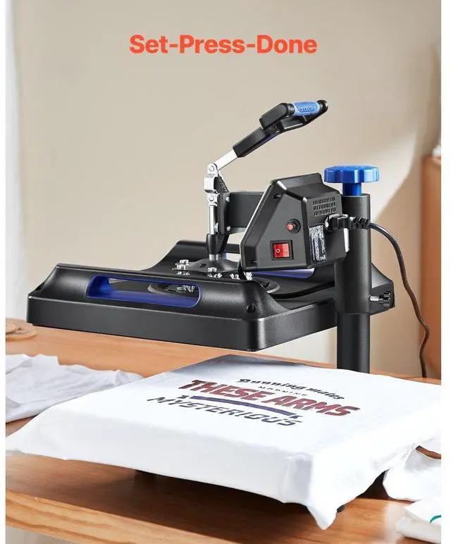 Alt view image 7 of 7 - VEVOR Heat Press Machine Sublimation Machine 15 x 15 inch 8 In 1 Blue Heat Press Set
