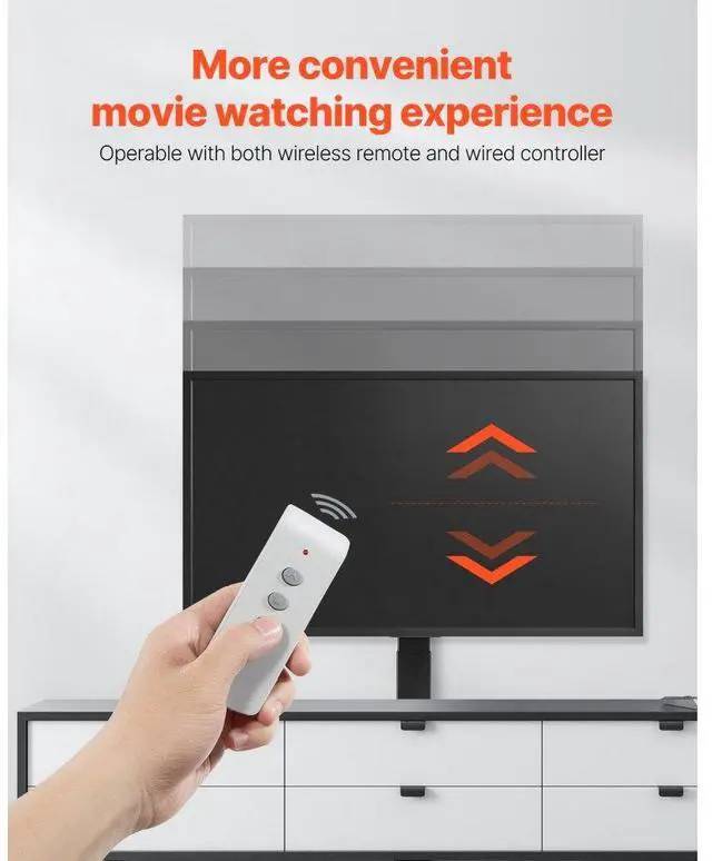 Alt view image 5 of 7 - VEVOR Motorized TV Lift Stand Mount Bracket with Remote Control for 32-70 in TV