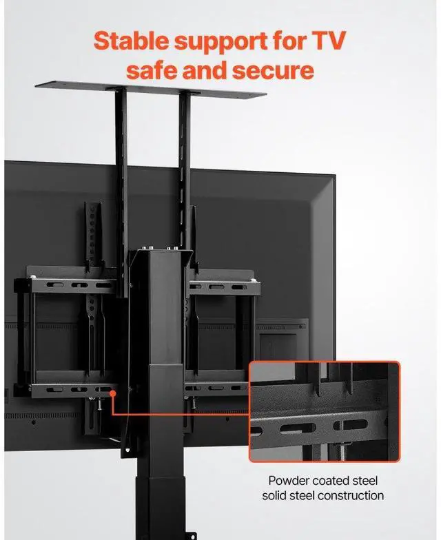 Alt view image 4 of 7 - VEVOR Motorized TV Lift Stand Mount Bracket 132 lbs Load with Remote Control