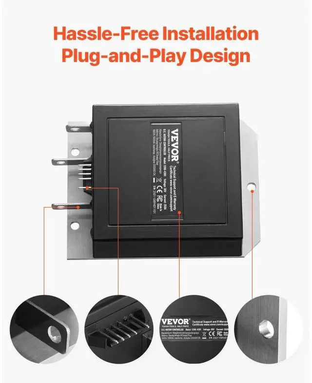 Alt view image 6 of 7 - VEVOR Golf Cart Speed Controller 36V 350A Motor Controller for EZGO 1206-4301 Models