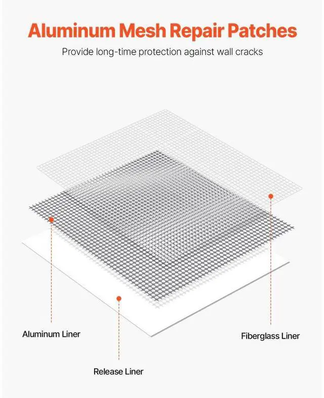 Alt view image 3 of 7 - VEVOR 16PCS Drywall Repair Kit 4/6/8-inch Self-Adhesive Dry Wall Repair Patch Kit