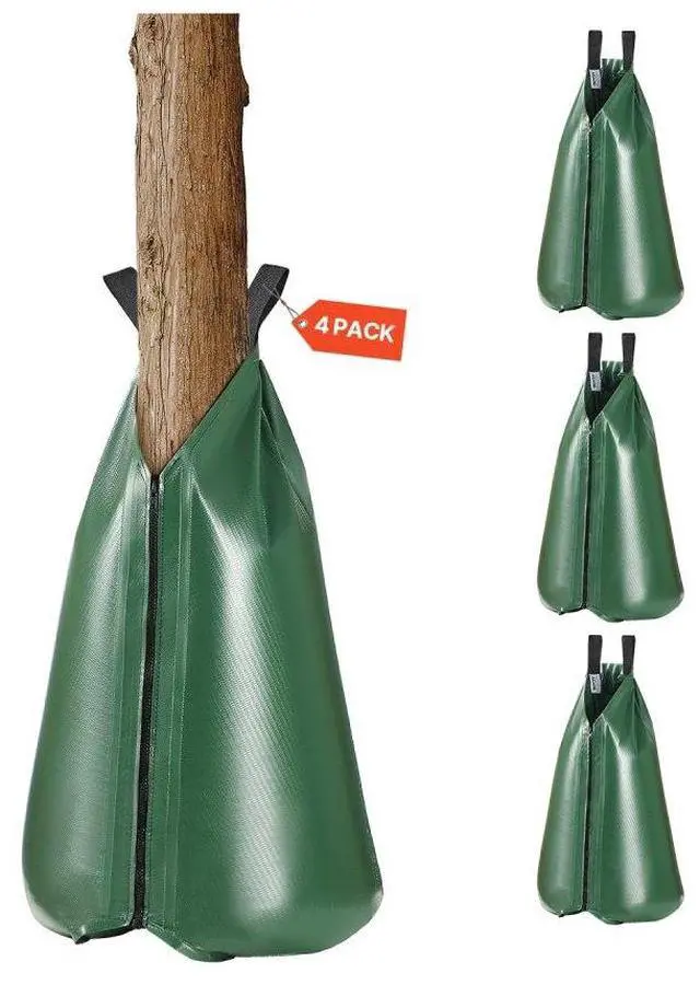 Main image of VEVOR Tree Watering Bag Slow Release 4 Pack 20 Gallons, Water Bags for Trees, Refillable Tree Drip Irrigation Bags with Zipper, Durable Tree Watering System for Deep Root Targeting