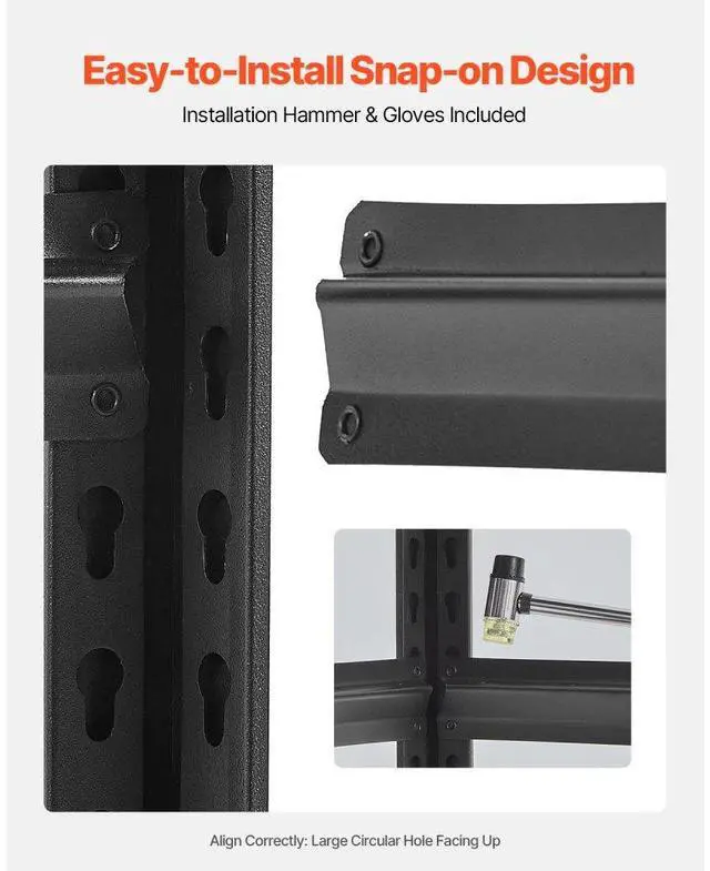 Alt view image 6 of 7 - VEVOR Storage Shelves 18" D x 32" W x 72" H 5-tier Garage Storage Shelving