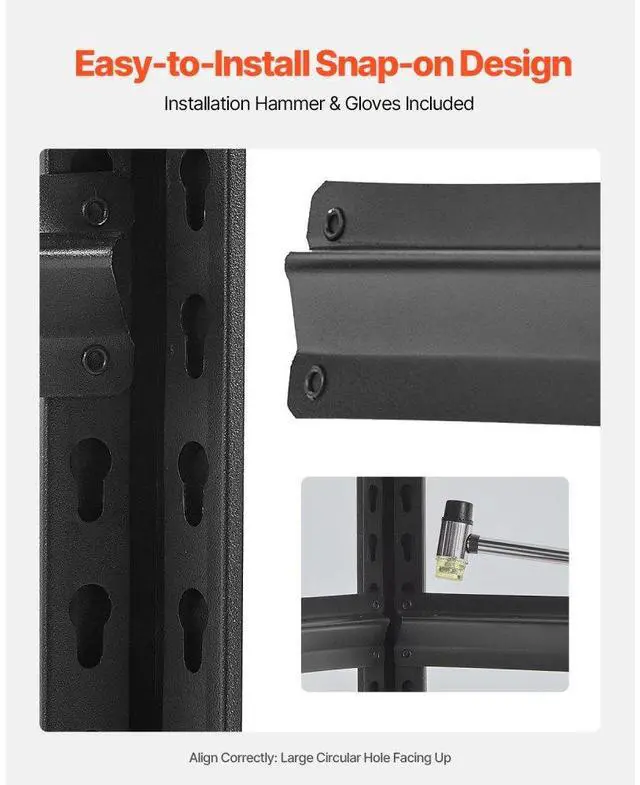 Alt view image 6 of 7 - VEVOR Storage Shelves 16" D x 32" W x 72" H 5-tier Garage Storage Shelving