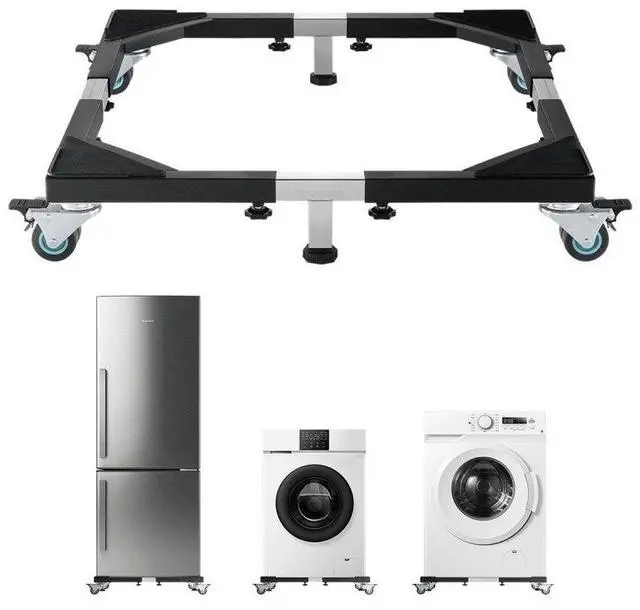 Main image of VEVOR Fridge Stand Mobile Base, 1200 lbs Load Capacity, Washing Machine Stand with 8 Locking Twin Wheels and 4 Brakes, 23-36.6 Inches Adjustable Furniture Dolly for Washer, Refrigerator and Dryer