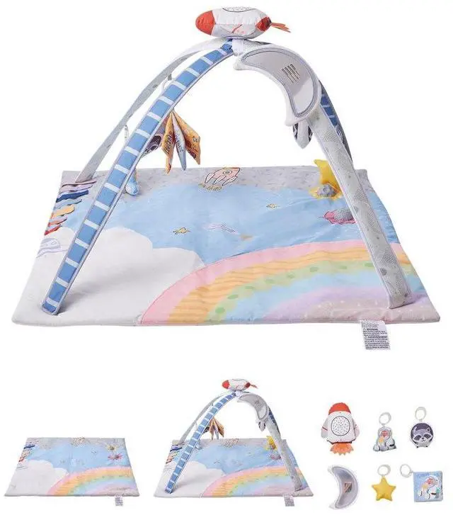 Main image of VEVOR Baby Play Gym Mat Tummy Time Activity Mat with 6 Sensory Toys 35.0" x 35.0"