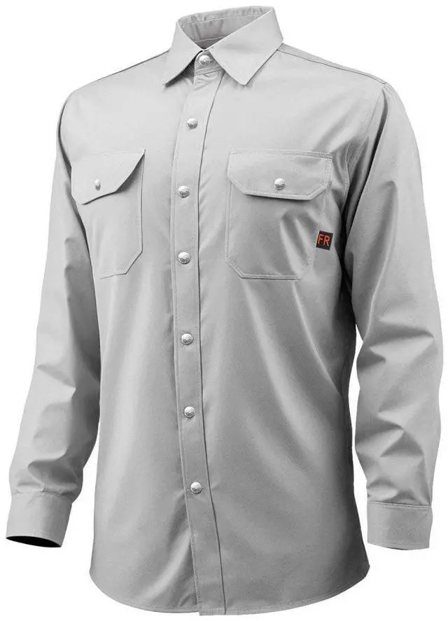 Main image of VEVOR FR Shirts for Men, 7oz. Flame Resistant Welding Jacket, Machine Washable Cotton Heat-Resistant Welding Shirt, Meets ATPV 9.2 Cal/cm² Arc Rating - L Size