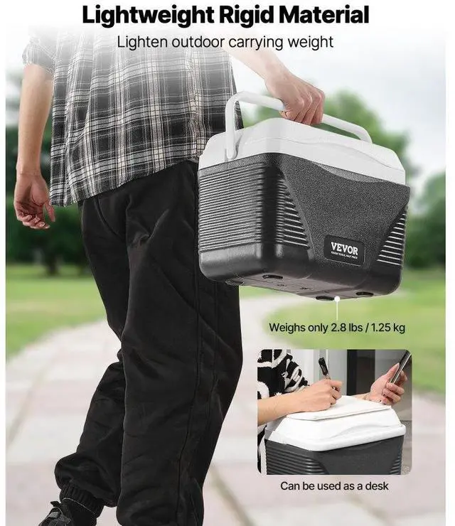 Alt view image 4 of 7 - VEVOR Portable Cooler 8.5 QT Insulated Hard Cooler 12 Can Capacity with Handles