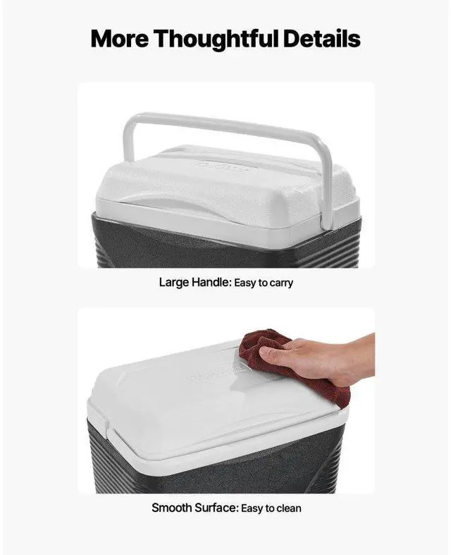 Alt view image 5 of 7 - VEVOR Portable Cooler 8.5 QT Insulated Hard Cooler 12 Can Capacity with Handles
