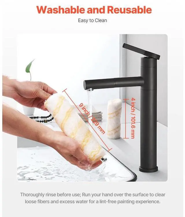 Alt view image 3 of 6 - VEVOR Paint Roller Kit 19 Pcs Paint Roller Set 4" & 9" Paint Rollers with Paint Tray