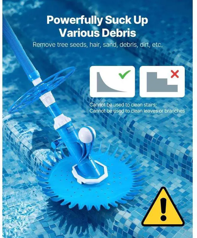 Alt view image 6 of 7 - VEVOR Suction Pool Cleaner, Automatic Pool Vacuum Cleaner, Suction Side Automatic Pool Cleaner, Suction Vacuum Pool Sweeper with 12 Hoses, for In-ground Pool and Above-Ground Pool Up to 20 x 35 ft