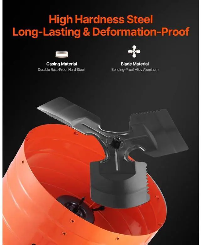 Alt view image 4 of 7 - VEVOR 16 Inch Gable Mount Fan 2940 CFM Attic Exhaust Fan with Adjustable Thermostat