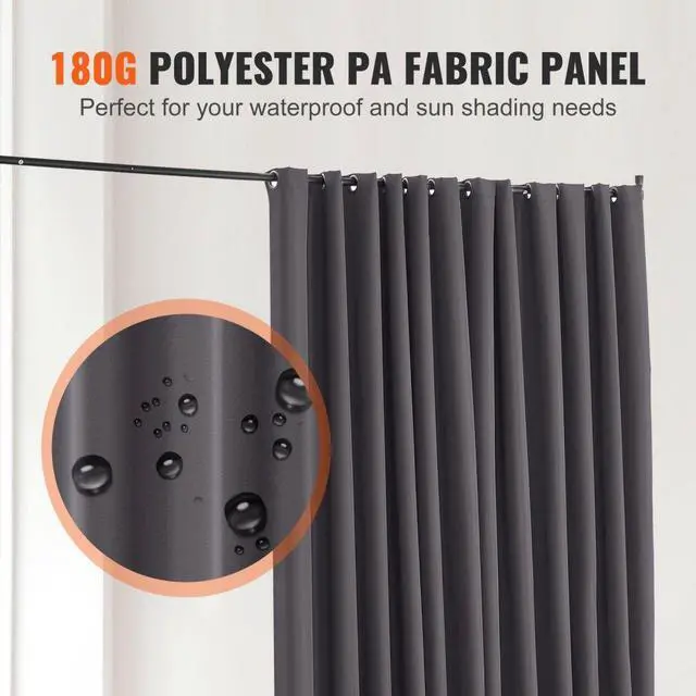 Alt view image 5 of 7 - VEVOR Room Divider, Portable Panel Room Divider with Wheels Curtain Divider Stand, Freestanding Room Divider Privacy Screen for Office, Bedroom, Dining Room, Study