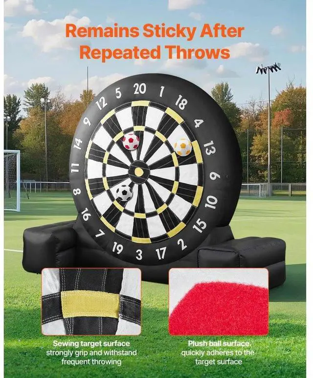 Alt view image 6 of 7 - Inflatable Soccer Dart Board over 8 ft High with 9 Kick Balls & Air Pump