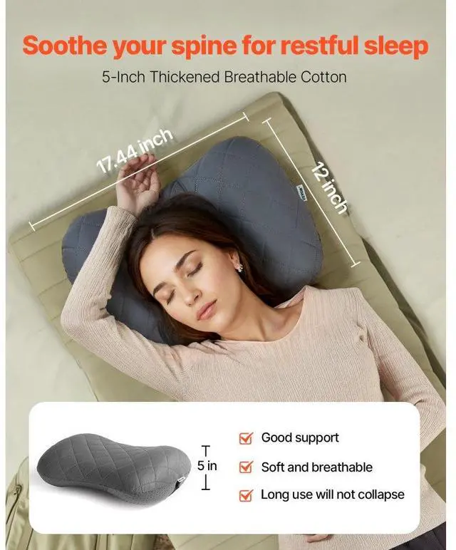 Alt view image 2 of 7 - VEVOR Inflatable Camping Pillow Portable Travel Pillow with Machine Washable Cover