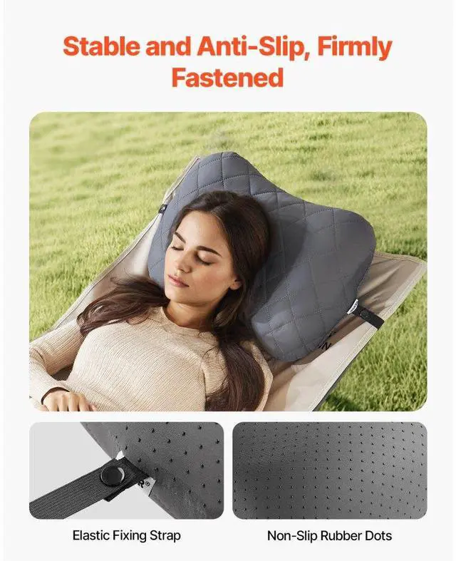 Alt view image 4 of 7 - VEVOR Inflatable Camping Pillow Portable Travel Pillow with Machine Washable Cover