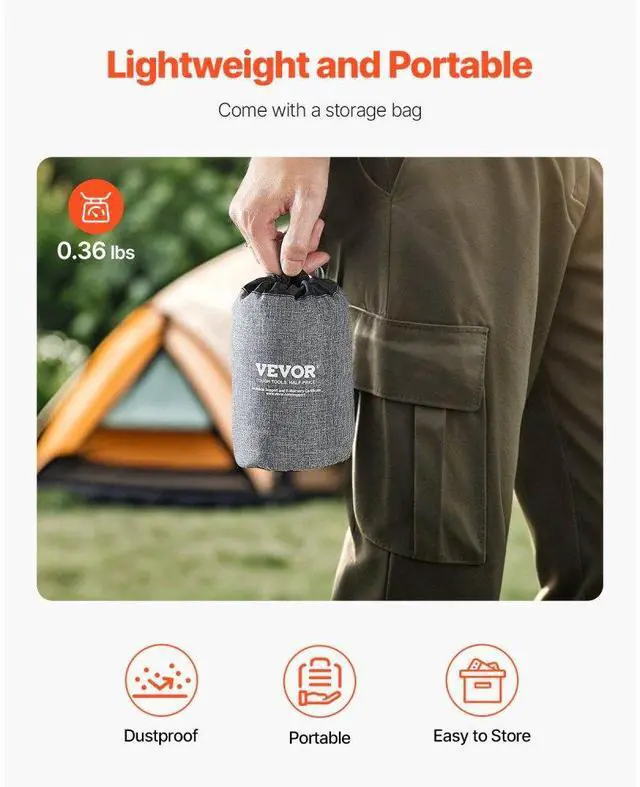 Alt view image 6 of 7 - VEVOR Inflatable Camping Pillow Portable Travel Pillow with Machine Washable Cover