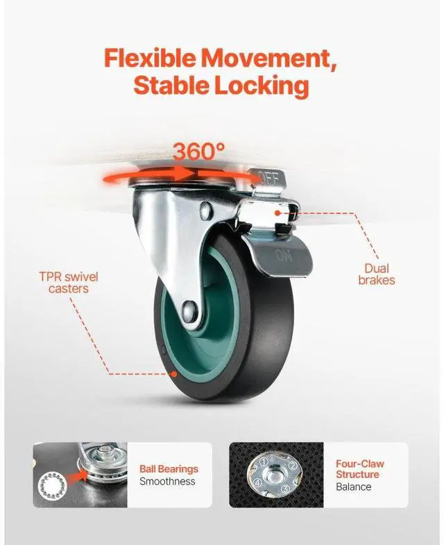 Alt view image 3 of 7 - VEVOR Furniture Dolly 551 lbs Furniture Moving Dollies with 4 TPR Silent Wheels