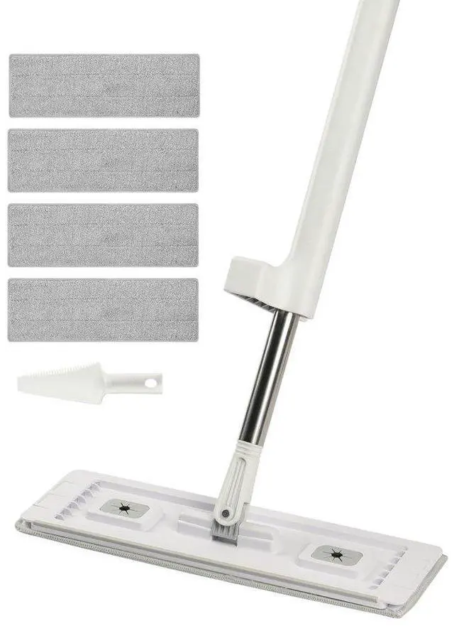 Main image of VEVOR Flat Mop, Self Wringing, Microfiber Floor Cleaner with 4 Reusable & Washable Pads for Dry & Wet Floor Cleaning, Microfiber Flat Mop with Stainless Steel Handle for Hardwood Laminate Tile Vinyl