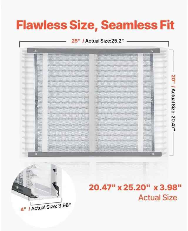 Alt view image 4 of 7 - VEVOR Air Filters MERV 13 Electrostatic Pleated HVAC Furnace Filter 4-Pack 20 x 25 x 4